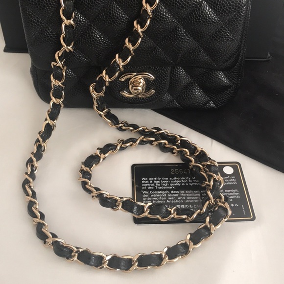 ❌SOLD❌CHANEL Mini Square Flap in Black Caviar - Picture 6 of 8